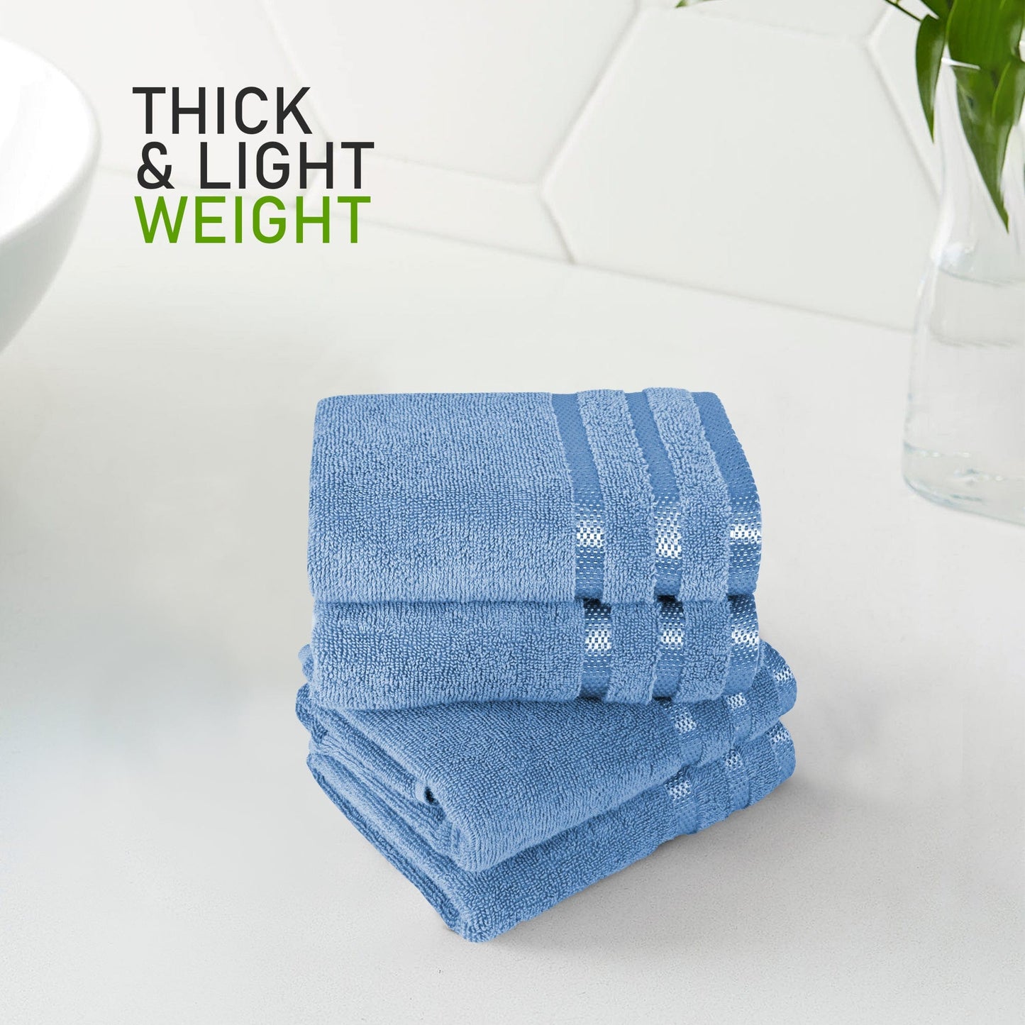 Belmont Viscose Stripe Blue Towels