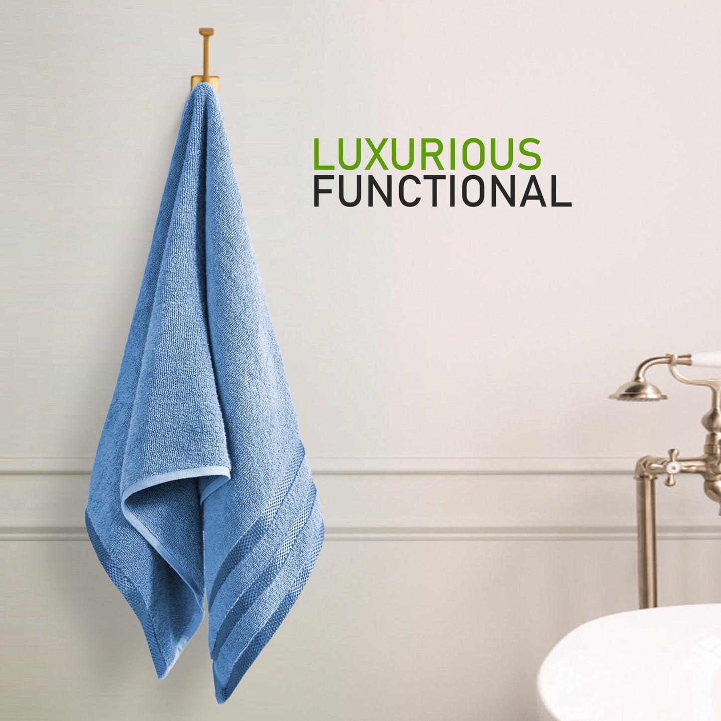 Belmont Viscose Stripe Blue Towels