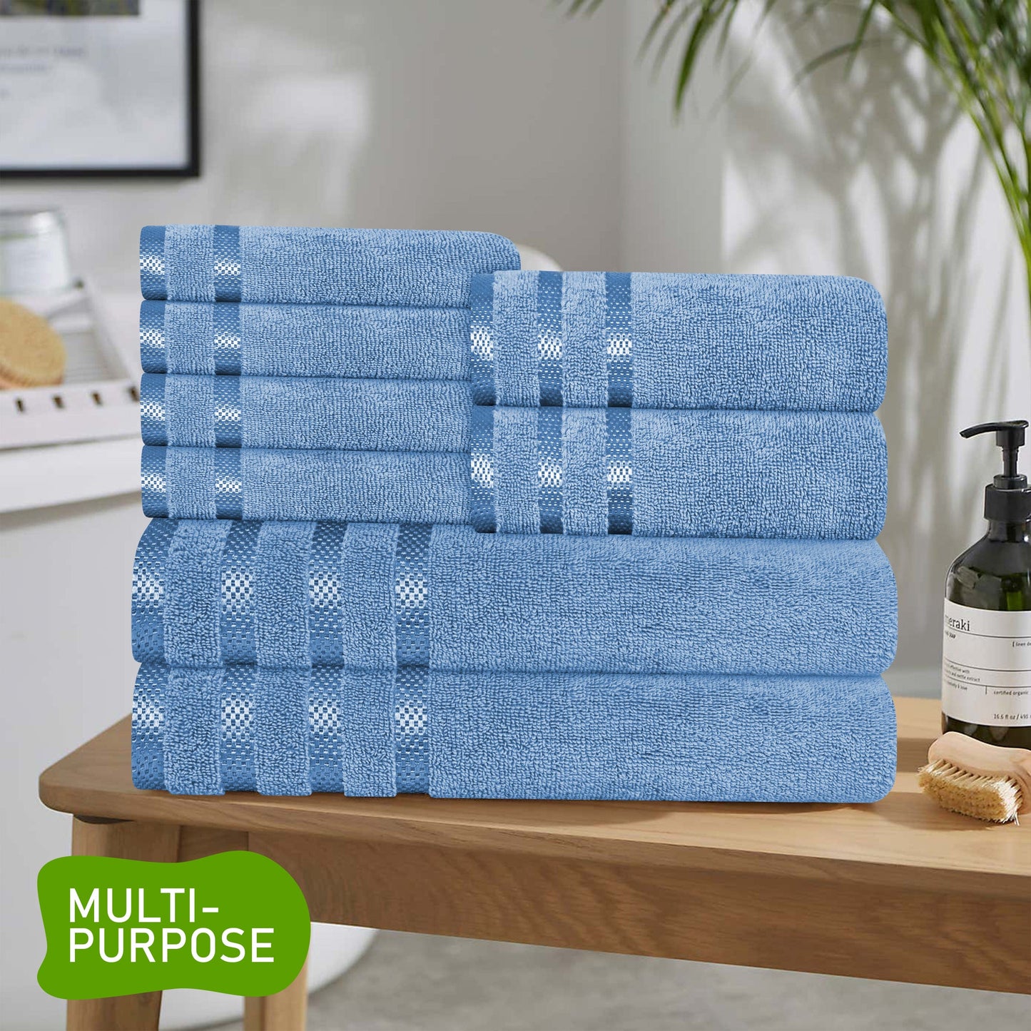 Belmont Viscose Stripe Blue Towels