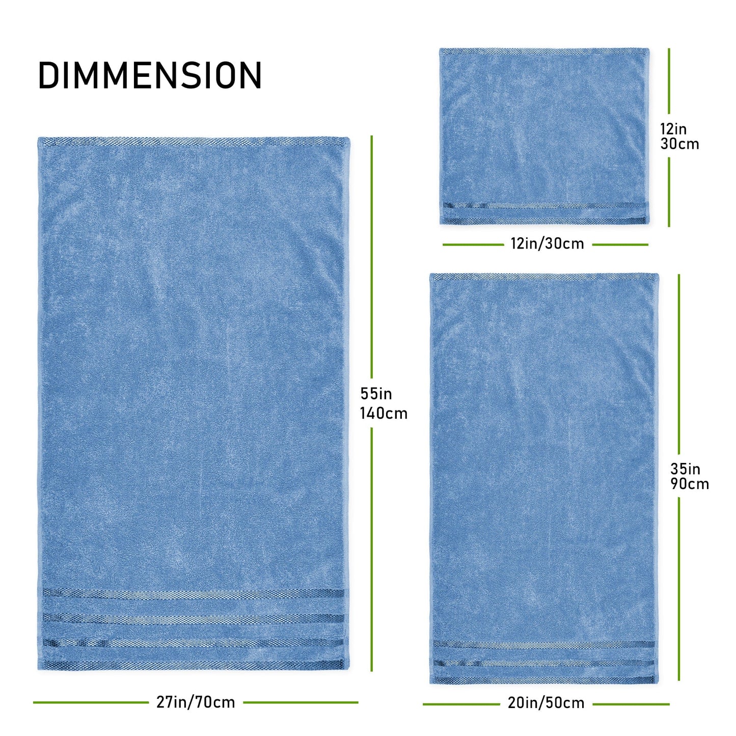 Belmont Viscose Stripe Blue Towels