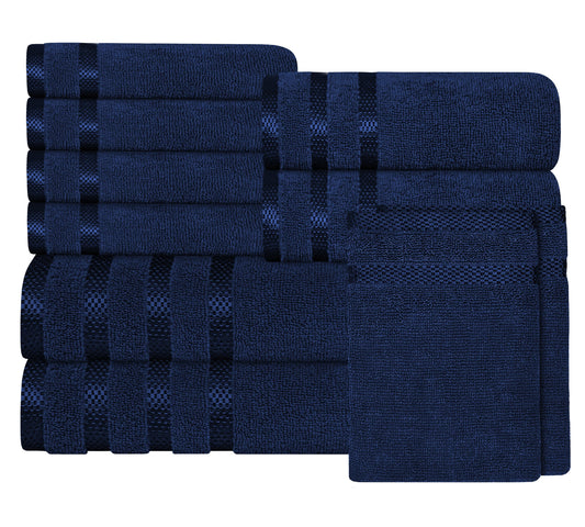 Belmont Viscose Stripe Royal Blue Towels