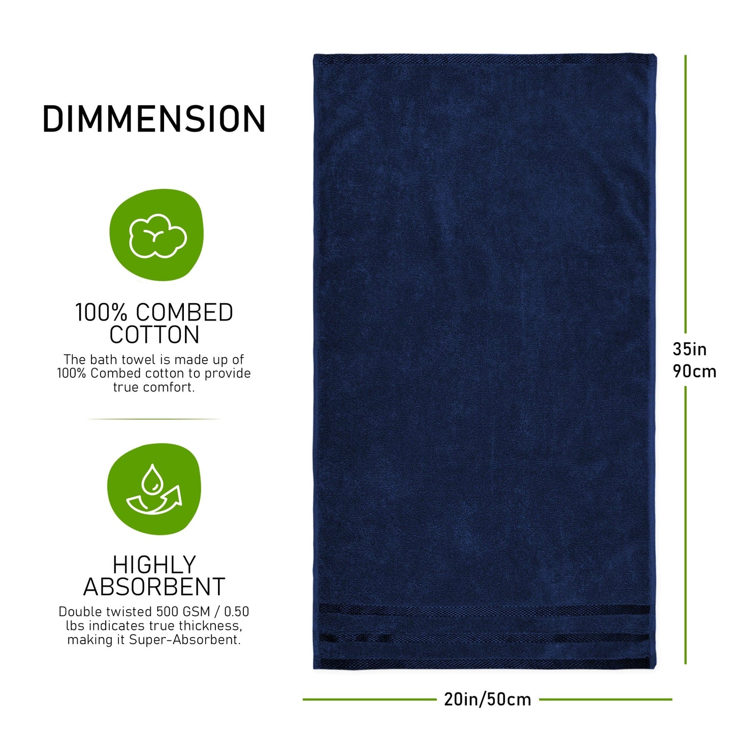Belmont Viscose Stripe Royal Blue Towels