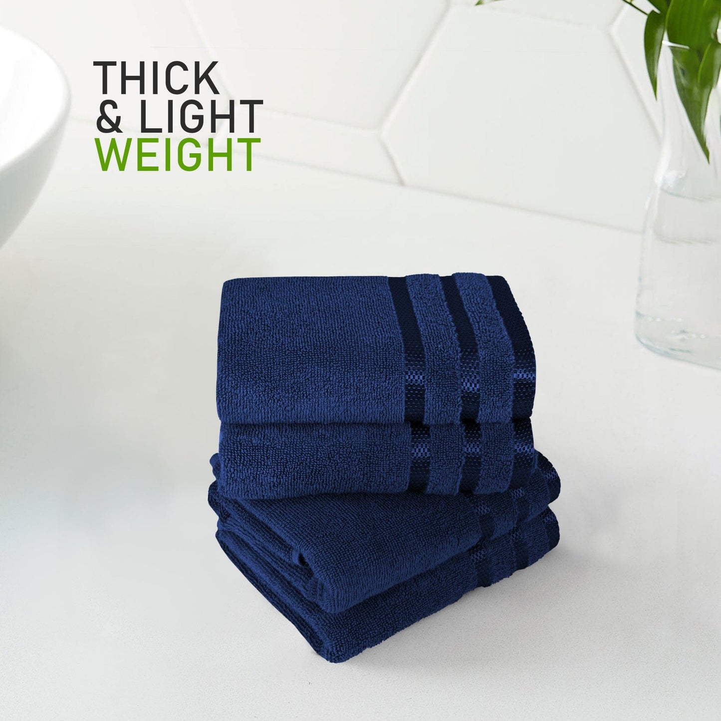 Belmont Viscose Stripe Royal Blue Towels