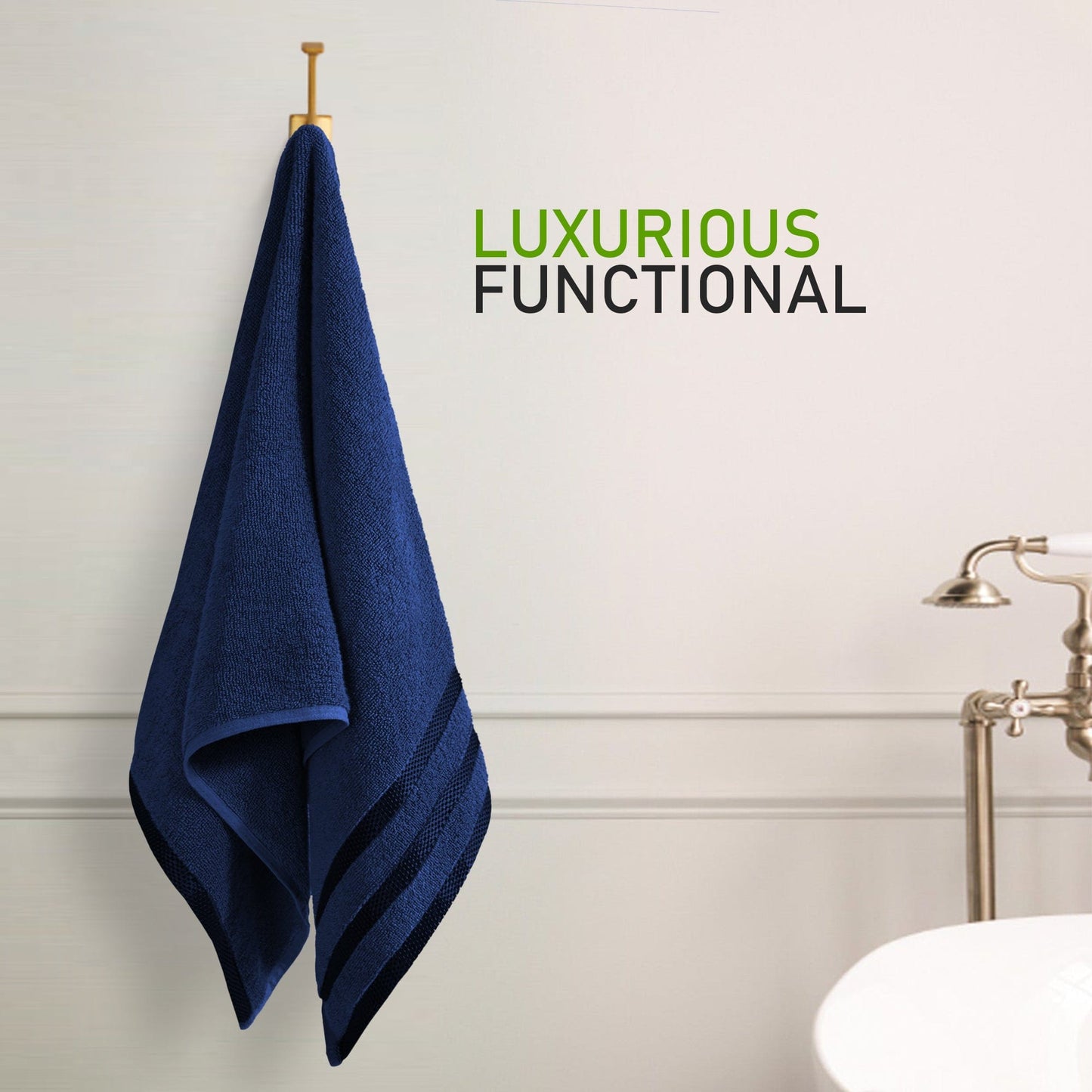 Belmont Viscose Stripe Royal Blue Towels