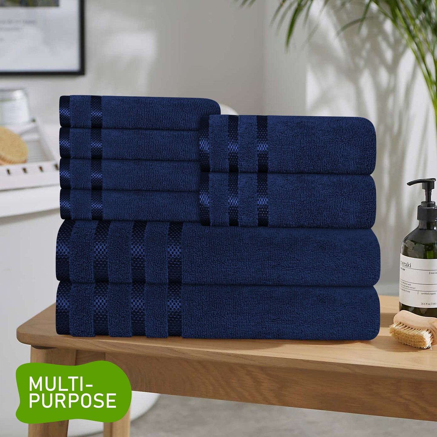 Belmont Viscose Stripe Royal Blue Towels