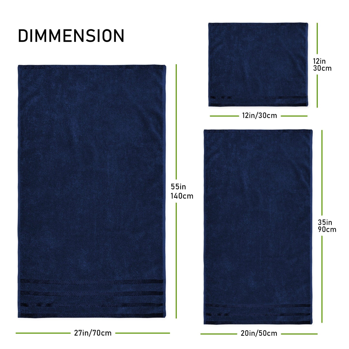 Belmont Viscose Stripe Royal Blue Towels