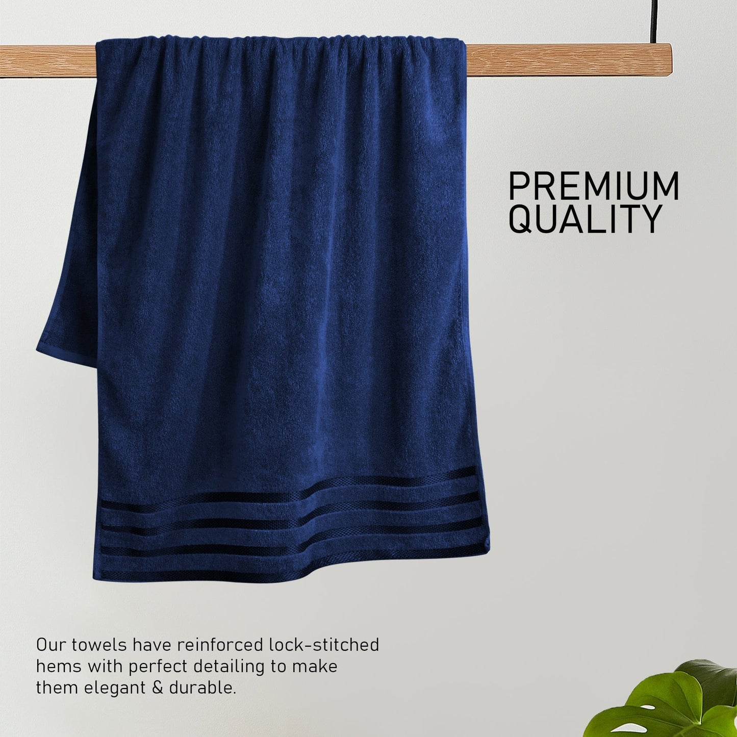 Belmont Viscose Stripe Royal Blue Towels