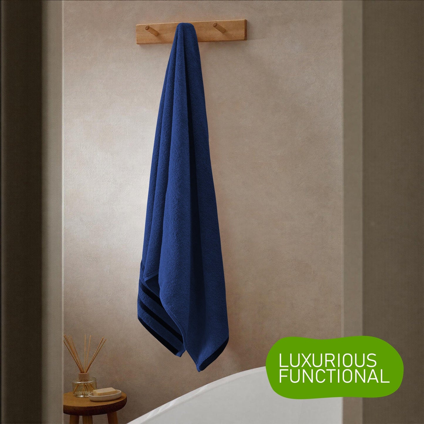 Belmont Viscose Stripe Royal Blue Towels