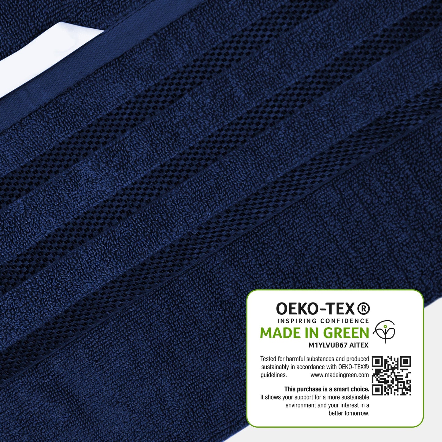 Belmont Viscose Stripe Royal Blue Towels