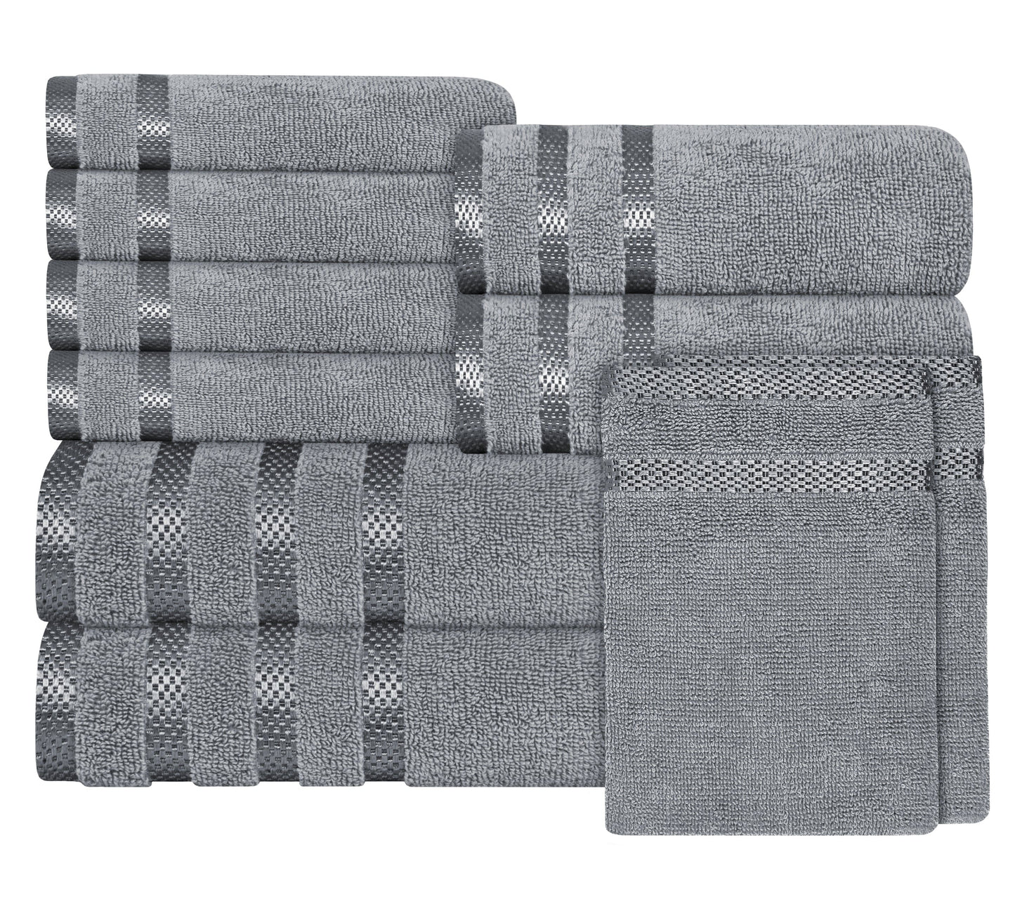 Belmont Viscose Stripe Silver Towels
