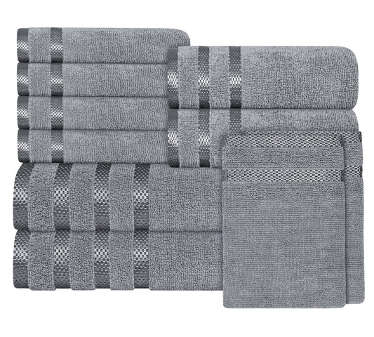 Belmont Viscose Stripe Silver Towels