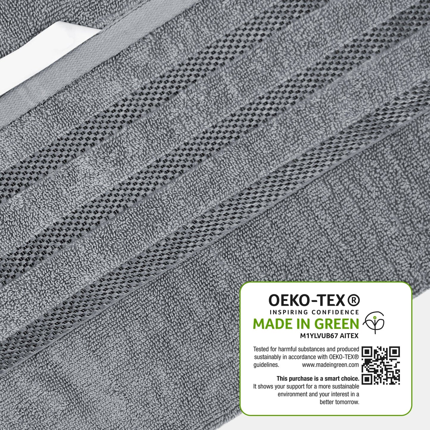 Belmont Viscose Stripe Silver Towels