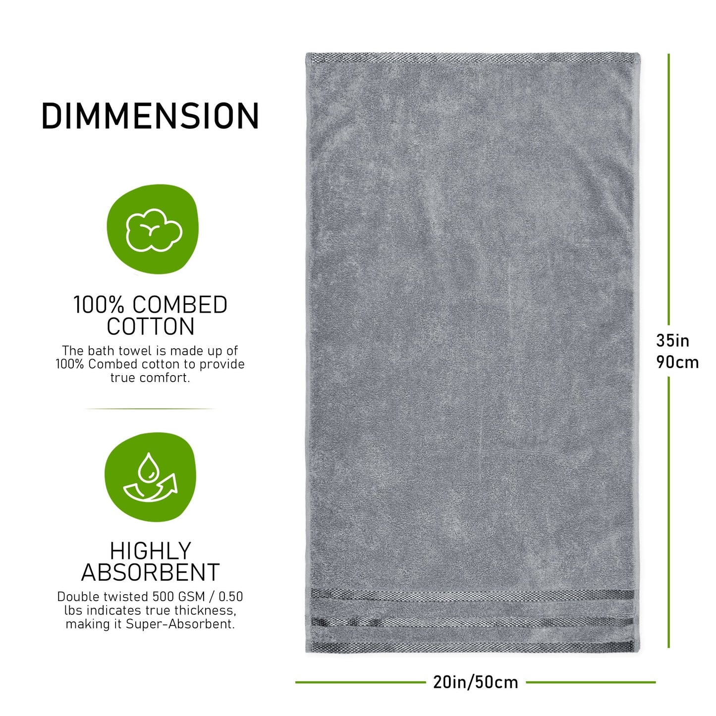 Belmont Viscose Stripe Silver Towels