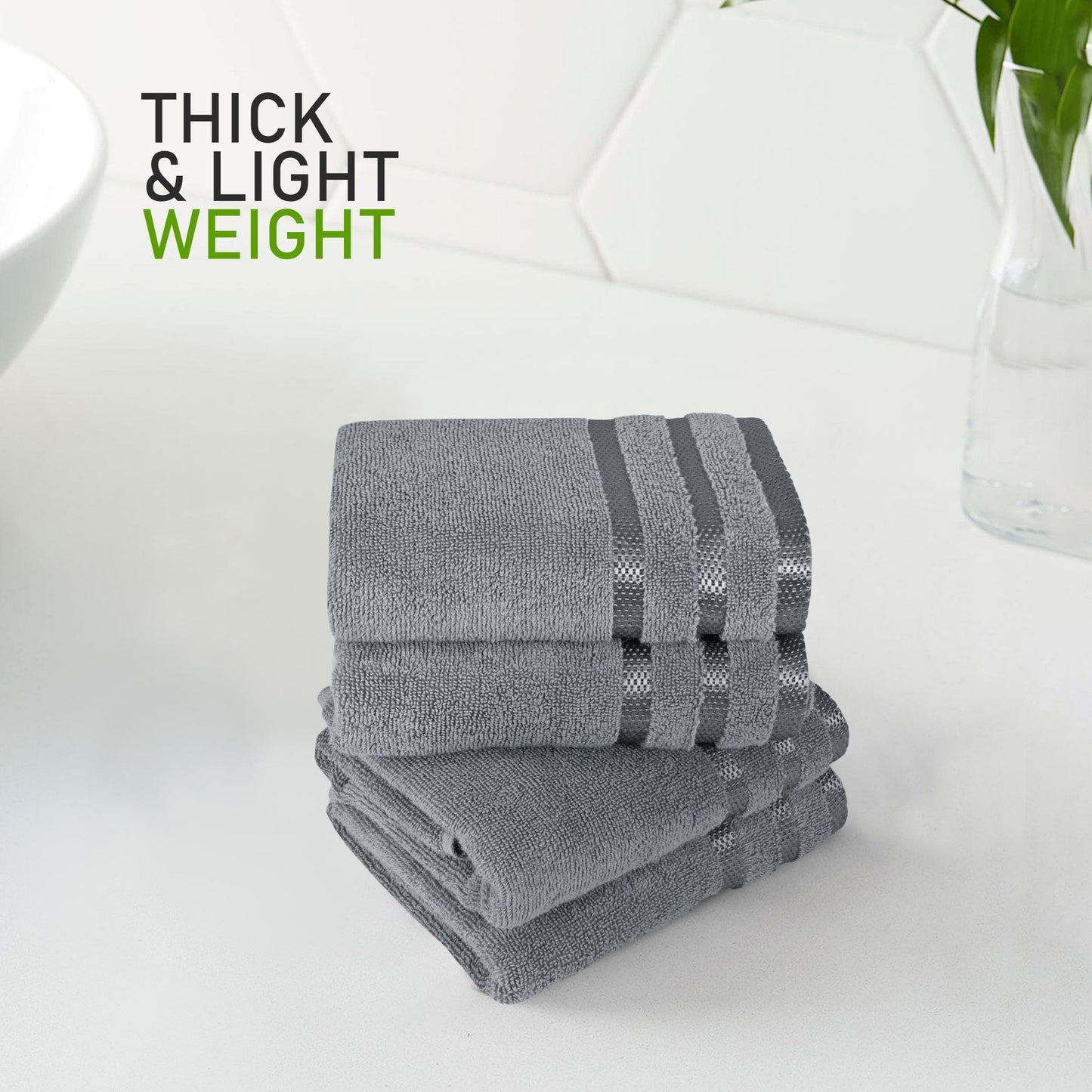 Belmont Viscose Stripe Silver Towels