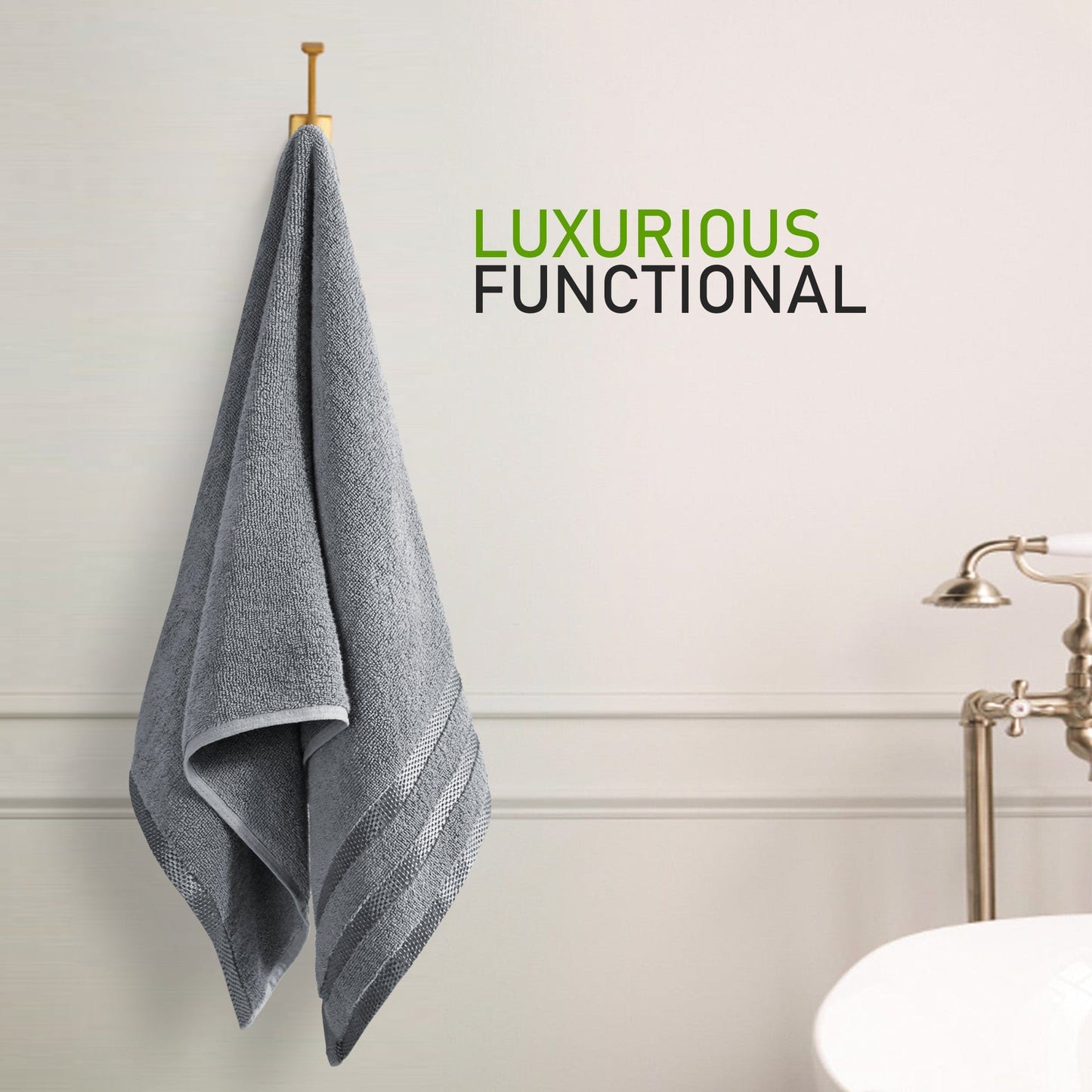 Belmont Viscose Stripe Silver Towels