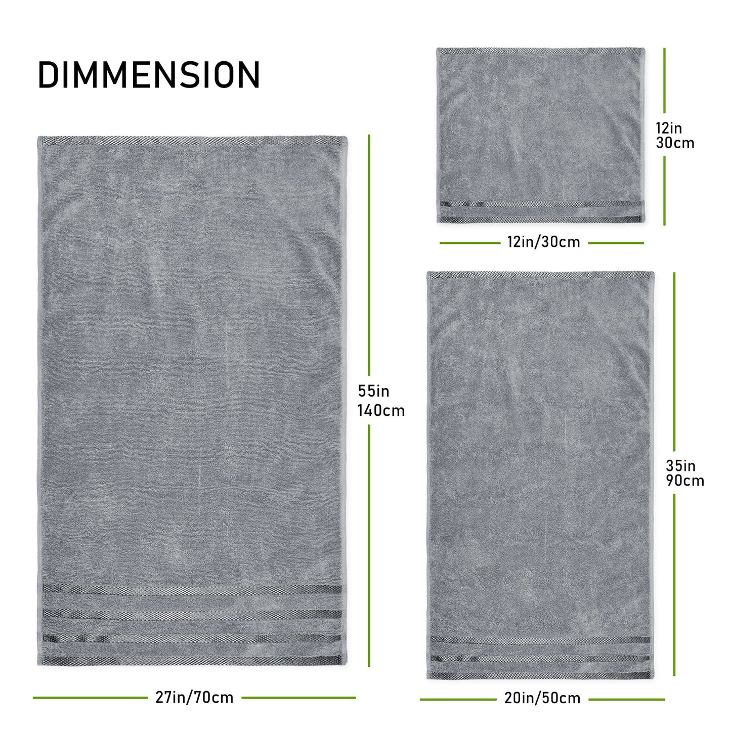 Belmont Viscose Stripe Silver Towels