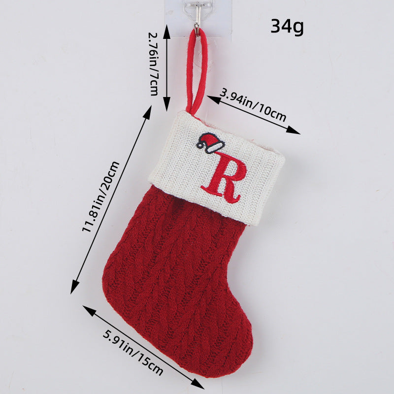 Mini Red Letter Wool Knitted Christmas Stockings