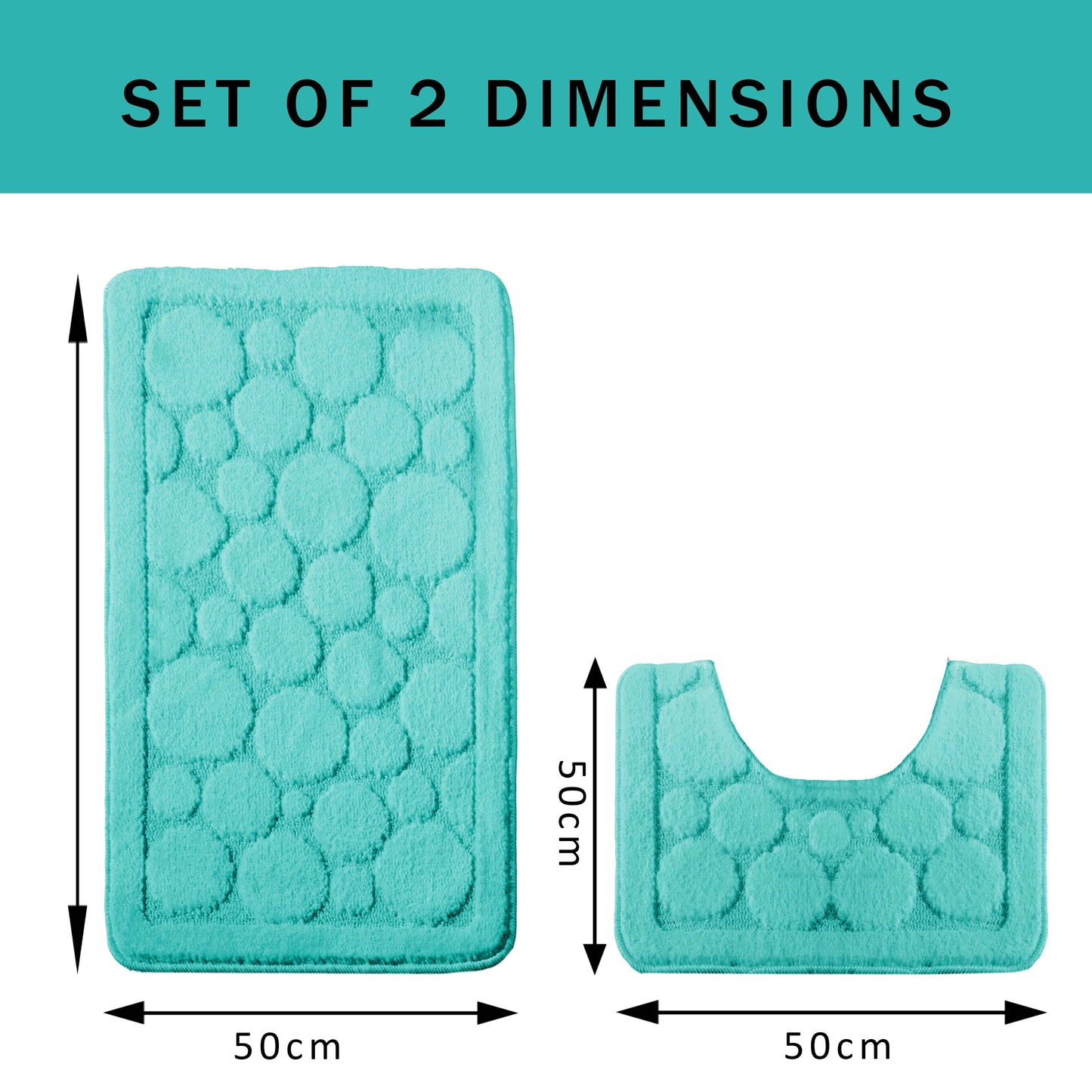 Cali Bubbles 2 Piece Duck Egg Bath Mat and Pedestal Set