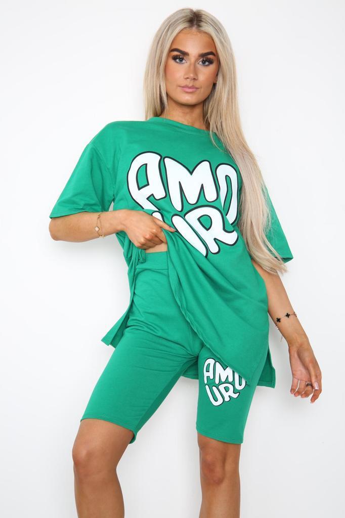 Cycling Short and T-Shirts Co-Ord Two Piece