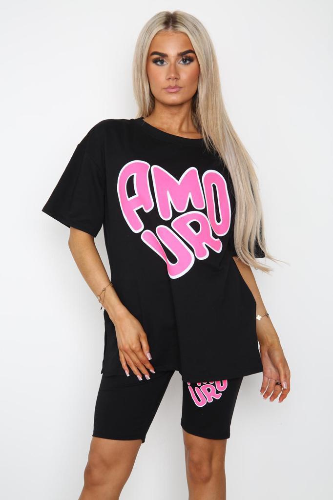 Cycling Short and T-Shirts Co-Ord Two Piece