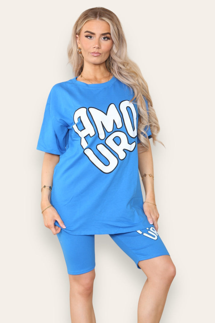 Cycling Short and T-Shirts Co-Ord Two Piece