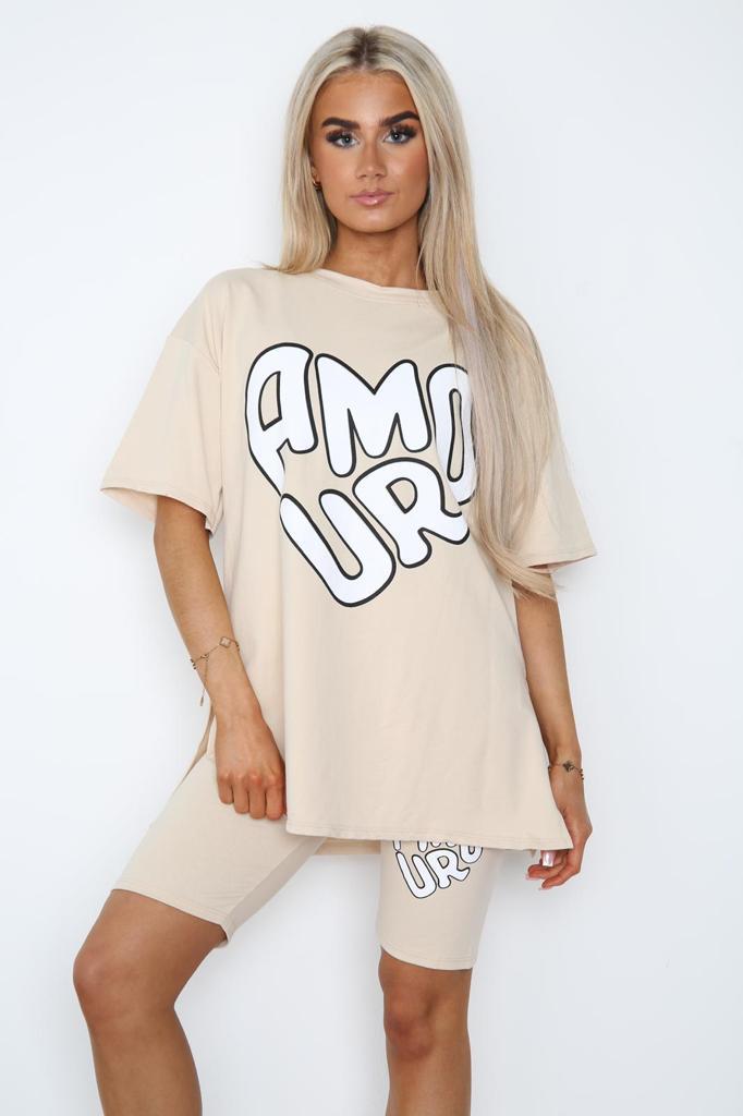 Cycling Short and T-Shirts Co-Ord Two Piece