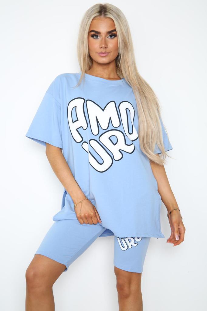 Cycling Short and T-Shirts Co-Ord Two Piece