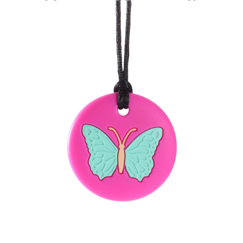 Silicone Butterfly Teether sensory Chewing Necklace