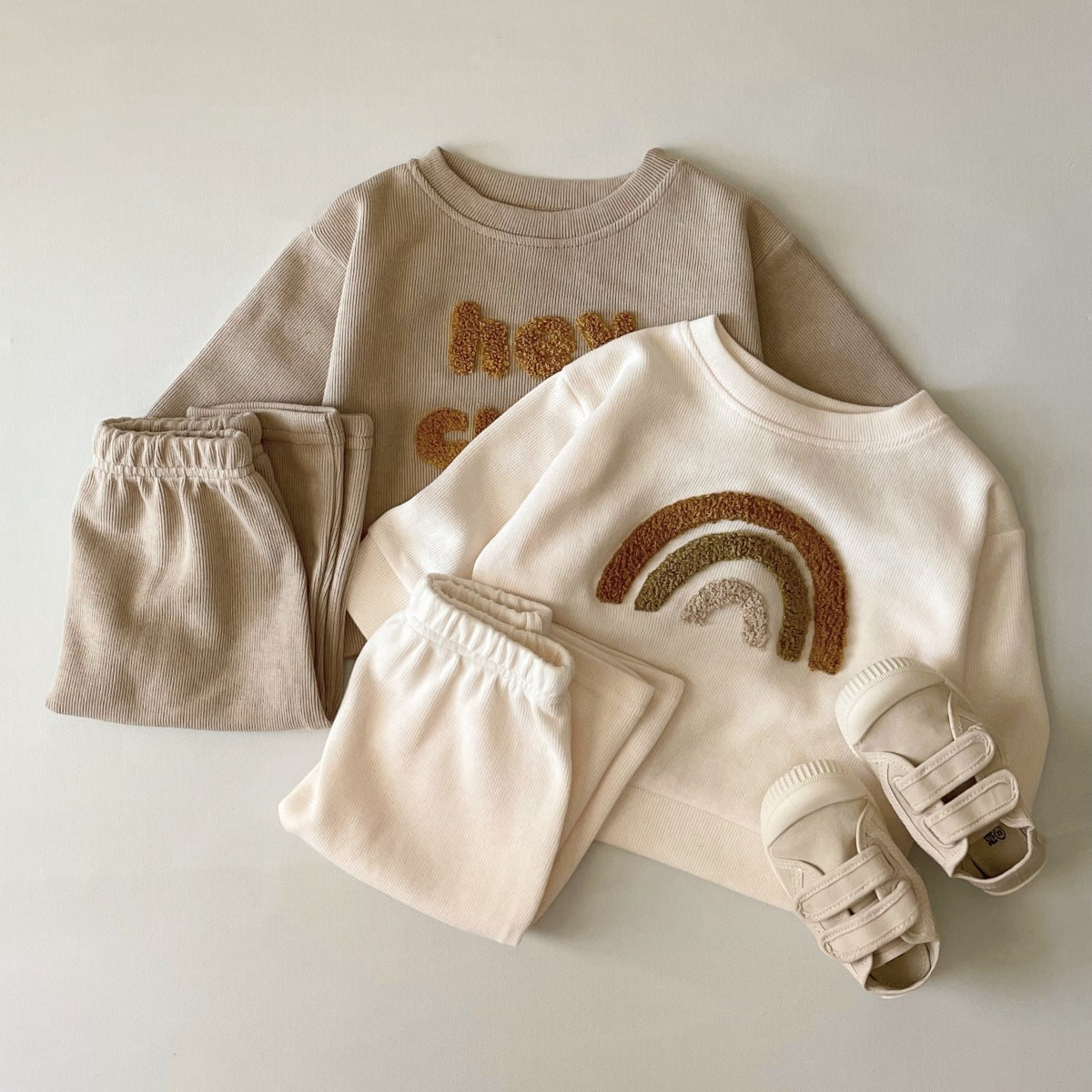 Alphabet Embroidery Two-piece Suit