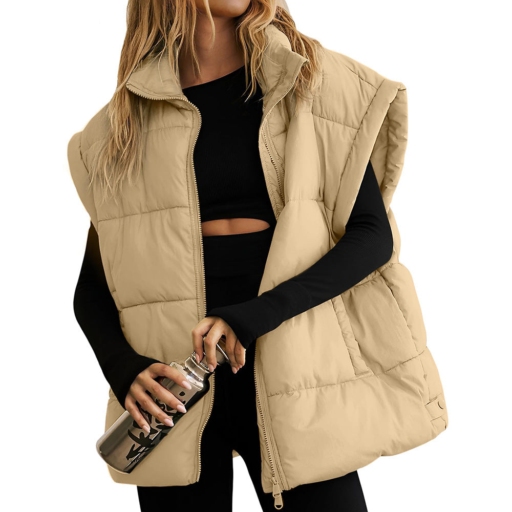 Flounced Sleeve Down Cotton Vest