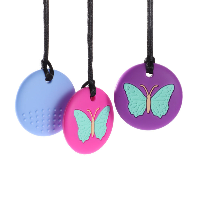 Silicone Butterfly Teether sensory Chewing Necklace