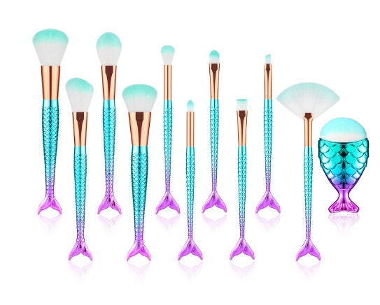 11pcs Mermaid Makeup Brushes Kit