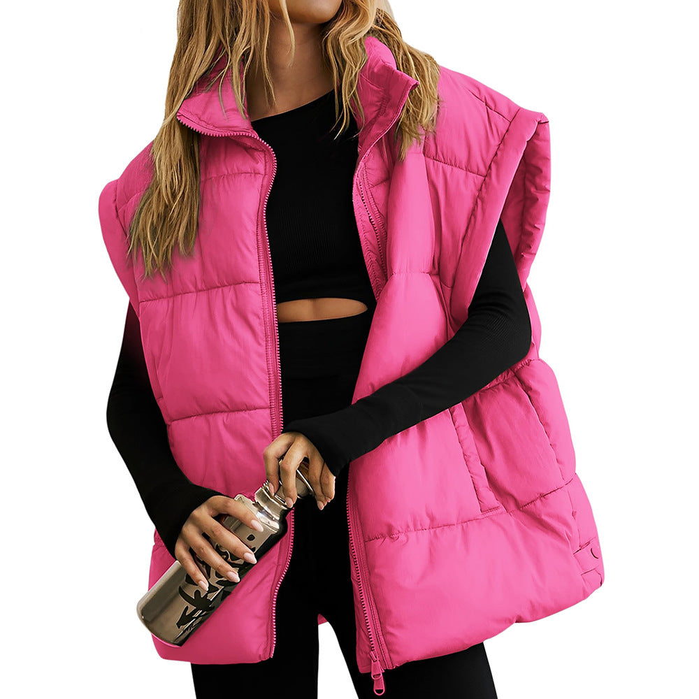 Flounced Sleeve Down Cotton Vest
