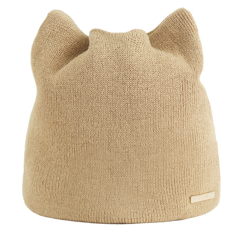 Ladies Winter Warm Beanie Knitted Hat Cat Ears