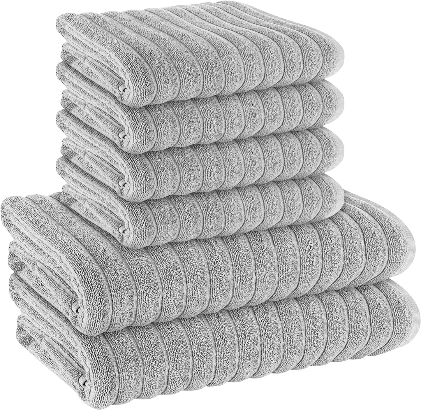 Hydro Cotton Ribbed Towels Jumbo Bath Sheets 2 Pack Charcoal Highly