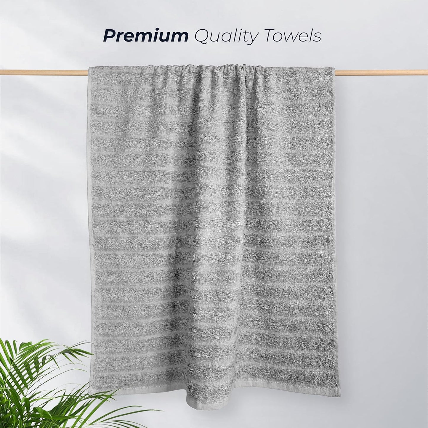 Hydro Cotton Ribbed Towels Jumbo Bath Sheets 2 Pack Charcoal Highly