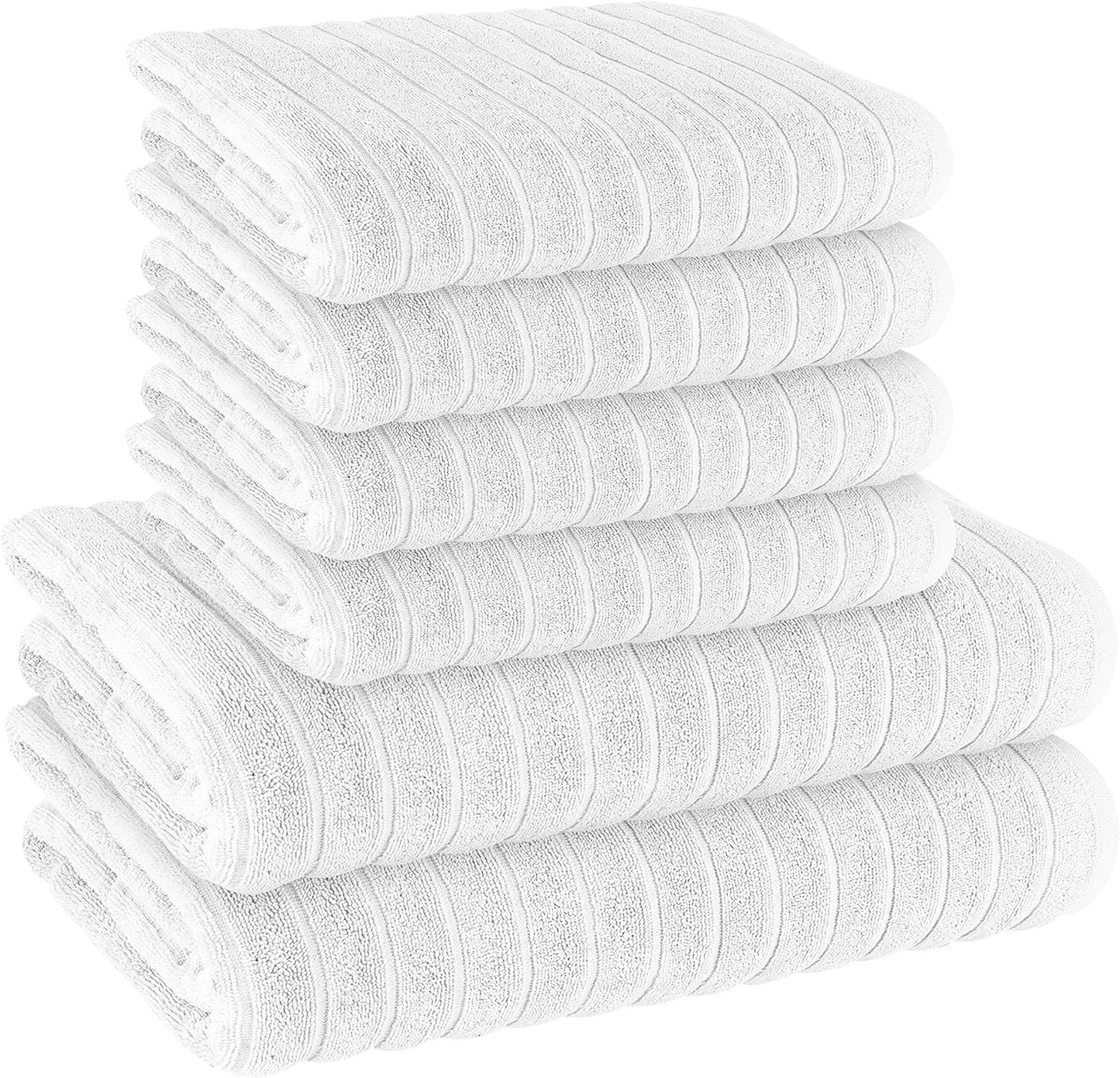 Hydro Cotton Ribbed Towels Jumbo Bath Sheets 2 Pack Charcoal Highly