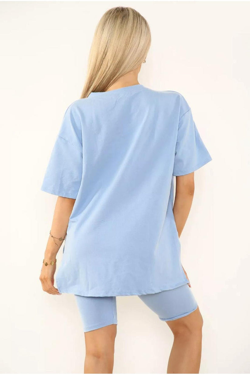 Cycling Short and T-Shirts Co-Ord Two Piece