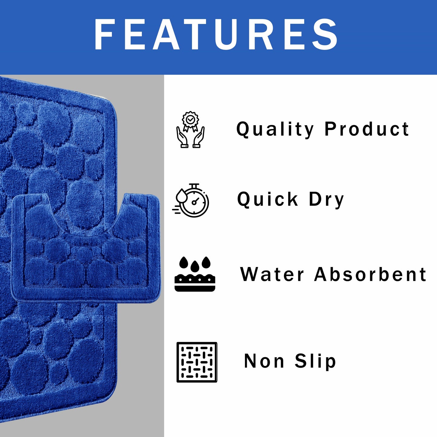 Cali Bubbles 2 Piece bath/pedestal mat
